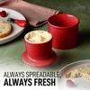 image:imageZulay Kitchen Ceramic Butter Dish with Lid For Countertop amp Stainless Steel Knife  Keeps Butter Soft amp Fresh  White Butter Dish with EasyGrip Knob Durable amp Everyday Butter Holder for Home  WhiteCrock  Red