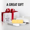 image:imageZulay Kitchen Ceramic Butter Dish with Lid For Countertop amp Stainless Steel Knife  Keeps Butter Soft amp Fresh  White Butter Dish with EasyGrip Knob Durable amp Everyday Butter Holder for Home  WhiteDish  White