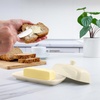 image:imageZulay Kitchen Ceramic Butter Dish with Lid For Countertop amp Stainless Steel Knife  Keeps Butter Soft amp Fresh  White Butter Dish with EasyGrip Knob Durable amp Everyday Butter Holder for Home  WhiteDish  Ivory