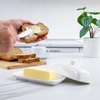 image:imageZulay Kitchen Ceramic Butter Dish with Lid For Countertop amp Stainless Steel Knife  Keeps Butter Soft amp Fresh  White Butter Dish with EasyGrip Knob Durable amp Everyday Butter Holder for Home  WhiteDish  White