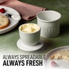 image:imageZulay Kitchen Ceramic Butter Dish with Lid For Countertop amp Stainless Steel Knife  Keeps Butter Soft amp Fresh  White Butter Dish with EasyGrip Knob Durable amp Everyday Butter Holder for Home  WhiteCrock  Speckled White