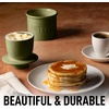 image:imageZulay Kitchen Ceramic Butter Dish with Lid For Countertop amp Stainless Steel Knife  Keeps Butter Soft amp Fresh  White Butter Dish with EasyGrip Knob Durable amp Everyday Butter Holder for Home  WhiteCrock  Cypress Green