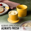 image:imageZulay Kitchen Ceramic Butter Dish with Lid For Countertop amp Stainless Steel Knife  Keeps Butter Soft amp Fresh  White Butter Dish with EasyGrip Knob Durable amp Everyday Butter Holder for Home  WhiteCrock  Yellow