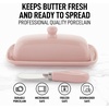 image:imageZulay Kitchen Ceramic Butter Dish with Lid For Countertop amp Stainless Steel Knife  Keeps Butter Soft amp Fresh  White Butter Dish with EasyGrip Knob Durable amp Everyday Butter Holder for Home  WhiteDish  Pink
