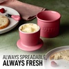 image:imageZulay Kitchen Ceramic Butter Dish with Lid For Countertop amp Stainless Steel Knife  Keeps Butter Soft amp Fresh  White Butter Dish with EasyGrip Knob Durable amp Everyday Butter Holder for Home  WhiteCrock  Dragonfruit
