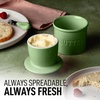 image:imageZulay Kitchen Ceramic Butter Dish with Lid For Countertop amp Stainless Steel Knife  Keeps Butter Soft amp Fresh  White Butter Dish with EasyGrip Knob Durable amp Everyday Butter Holder for Home  WhiteCrock  Olive Green