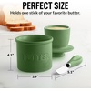 image:imageZulay Kitchen Ceramic Butter Dish with Lid For Countertop amp Stainless Steel Knife  Keeps Butter Soft amp Fresh  White Butter Dish with EasyGrip Knob Durable amp Everyday Butter Holder for Home  WhiteCrock  Olive Green