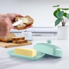 image:imageZulay Kitchen Ceramic Butter Dish with Lid For Countertop amp Stainless Steel Knife  Keeps Butter Soft amp Fresh  White Butter Dish with EasyGrip Knob Durable amp Everyday Butter Holder for Home  WhiteDish  Mint