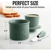 image:imageZulay Kitchen Ceramic Butter Dish with Lid For Countertop amp Stainless Steel Knife  Keeps Butter Soft amp Fresh  White Butter Dish with EasyGrip Knob Durable amp Everyday Butter Holder for Home  WhiteCrock  Deep Sea
