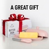 image:imageZulay Kitchen Ceramic Butter Dish with Lid For Countertop amp Stainless Steel Knife  Keeps Butter Soft amp Fresh  White Butter Dish with EasyGrip Knob Durable amp Everyday Butter Holder for Home  WhiteDish  Pink