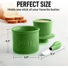 image:imageZulay Kitchen Ceramic Butter Dish with Lid For Countertop amp Stainless Steel Knife  Keeps Butter Soft amp Fresh  White Butter Dish with EasyGrip Knob Durable amp Everyday Butter Holder for Home  WhiteCrock  Green