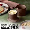 image:imageZulay Kitchen Ceramic Butter Dish with Lid For Countertop amp Stainless Steel Knife  Keeps Butter Soft amp Fresh  White Butter Dish with EasyGrip Knob Durable amp Everyday Butter Holder for Home  WhiteCrock  Coffee