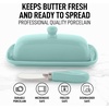image:imageZulay Kitchen Ceramic Butter Dish with Lid For Countertop amp Stainless Steel Knife  Keeps Butter Soft amp Fresh  White Butter Dish with EasyGrip Knob Durable amp Everyday Butter Holder for Home  WhiteDish  Mint