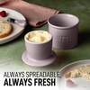 image:imageZulay Kitchen Ceramic Butter Dish with Lid For Countertop amp Stainless Steel Knife  Keeps Butter Soft amp Fresh  White Butter Dish with EasyGrip Knob Durable amp Everyday Butter Holder for Home  WhiteCrock  Violet Dusk