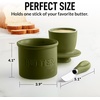 image:imageZulay Kitchen Ceramic Butter Dish with Lid For Countertop amp Stainless Steel Knife  Keeps Butter Soft amp Fresh  White Butter Dish with EasyGrip Knob Durable amp Everyday Butter Holder for Home  WhiteCrock  Cypress Green