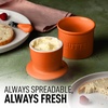 image:imageZulay Kitchen Ceramic Butter Dish with Lid For Countertop amp Stainless Steel Knife  Keeps Butter Soft amp Fresh  White Butter Dish with EasyGrip Knob Durable amp Everyday Butter Holder for Home  WhiteCrock  Orange
