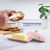 image:imageZulay Kitchen Ceramic Butter Dish with Lid For Countertop amp Stainless Steel Knife  Keeps Butter Soft amp Fresh  White Butter Dish with EasyGrip Knob Durable amp Everyday Butter Holder for Home  WhiteDish  Pink