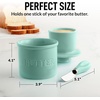 image:imageZulay Kitchen Ceramic Butter Dish with Lid For Countertop amp Stainless Steel Knife  Keeps Butter Soft amp Fresh  White Butter Dish with EasyGrip Knob Durable amp Everyday Butter Holder for Home  WhiteCrock  Mint