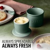 image:imageZulay Kitchen Ceramic Butter Dish with Lid For Countertop amp Stainless Steel Knife  Keeps Butter Soft amp Fresh  White Butter Dish with EasyGrip Knob Durable amp Everyday Butter Holder for Home  WhiteCrock  Deep Sea