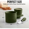 image:imageZulay Kitchen Ceramic Butter Dish with Lid For Countertop amp Stainless Steel Knife  Keeps Butter Soft amp Fresh  White Butter Dish with EasyGrip Knob Durable amp Everyday Butter Holder for Home  WhiteCrock  Jade