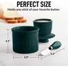 image:imageZulay Kitchen Ceramic Butter Dish with Lid For Countertop amp Stainless Steel Knife  Keeps Butter Soft amp Fresh  White Butter Dish with EasyGrip Knob Durable amp Everyday Butter Holder for Home  WhiteCrock  Forest Green