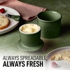 image:imageZulay Kitchen Ceramic Butter Dish with Lid For Countertop amp Stainless Steel Knife  Keeps Butter Soft amp Fresh  White Butter Dish with EasyGrip Knob Durable amp Everyday Butter Holder for Home  WhiteCrock  Jade
