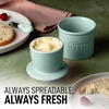 image:imageZulay Kitchen Ceramic Butter Dish with Lid For Countertop amp Stainless Steel Knife  Keeps Butter Soft amp Fresh  White Butter Dish with EasyGrip Knob Durable amp Everyday Butter Holder for Home  WhiteCrock  Mint