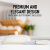 image:imageZulay Kitchen Ceramic Butter Dish with Lid For Countertop amp Stainless Steel Knife  Keeps Butter Soft amp Fresh  White Butter Dish with EasyGrip Knob Durable amp Everyday Butter Holder for Home  WhiteDish  Ivory