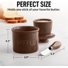 image:imageZulay Kitchen Ceramic Butter Dish with Lid For Countertop amp Stainless Steel Knife  Keeps Butter Soft amp Fresh  White Butter Dish with EasyGrip Knob Durable amp Everyday Butter Holder for Home  WhiteCrock  Coffee