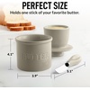 image:imageZulay Kitchen Ceramic Butter Dish with Lid For Countertop amp Stainless Steel Knife  Keeps Butter Soft amp Fresh  White Butter Dish with EasyGrip Knob Durable amp Everyday Butter Holder for Home  WhiteCrock  Stone Gray