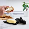 image:imageZulay Kitchen Ceramic Butter Dish with Lid For Countertop amp Stainless Steel Knife  Keeps Butter Soft amp Fresh  White Butter Dish with EasyGrip Knob Durable amp Everyday Butter Holder for Home  WhiteDish  Black