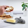 image:imageZulay Kitchen Ceramic Butter Dish with Lid For Countertop amp Stainless Steel Knife  Keeps Butter Soft amp Fresh  White Butter Dish with EasyGrip Knob Durable amp Everyday Butter Holder for Home  WhiteDish  Gray