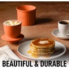 image:imageZulay Kitchen Ceramic Butter Dish with Lid For Countertop amp Stainless Steel Knife  Keeps Butter Soft amp Fresh  White Butter Dish with EasyGrip Knob Durable amp Everyday Butter Holder for Home  WhiteCrock  Orange