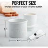 image:imageZulay Kitchen Ceramic Butter Dish with Lid For Countertop amp Stainless Steel Knife  Keeps Butter Soft amp Fresh  White Butter Dish with EasyGrip Knob Durable amp Everyday Butter Holder for Home  WhiteCrock  Speckled White