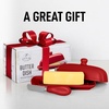 image:imageZulay Kitchen Ceramic Butter Dish with Lid For Countertop amp Stainless Steel Knife  Keeps Butter Soft amp Fresh  White Butter Dish with EasyGrip Knob Durable amp Everyday Butter Holder for Home  WhiteDish  Red