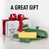 image:imageZulay Kitchen Ceramic Butter Dish with Lid For Countertop amp Stainless Steel Knife  Keeps Butter Soft amp Fresh  White Butter Dish with EasyGrip Knob Durable amp Everyday Butter Holder for Home  WhiteDish  Jade