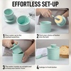 image:imageZulay Kitchen Ceramic Butter Dish with Lid For Countertop amp Stainless Steel Knife  Keeps Butter Soft amp Fresh  White Butter Dish with EasyGrip Knob Durable amp Everyday Butter Holder for Home  WhiteCrock  Mint