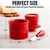 image:imageZulay Kitchen Ceramic Butter Dish with Lid For Countertop amp Stainless Steel Knife  Keeps Butter Soft amp Fresh  White Butter Dish with EasyGrip Knob Durable amp Everyday Butter Holder for Home  WhiteCrock  Red