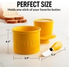 image:imageZulay Kitchen Ceramic Butter Dish with Lid For Countertop amp Stainless Steel Knife  Keeps Butter Soft amp Fresh  White Butter Dish with EasyGrip Knob Durable amp Everyday Butter Holder for Home  WhiteCrock  Yellow