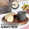 image:imageZulay Kitchen Ceramic Butter Dish with Lid For Countertop amp Stainless Steel Knife  Keeps Butter Soft amp Fresh  White Butter Dish with EasyGrip Knob Durable amp Everyday Butter Holder for Home  WhiteCrock  Gray