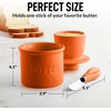 image:imageZulay Kitchen Ceramic Butter Dish with Lid For Countertop amp Stainless Steel Knife  Keeps Butter Soft amp Fresh  White Butter Dish with EasyGrip Knob Durable amp Everyday Butter Holder for Home  WhiteCrock  Orange