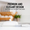 image:imageZulay Kitchen Ceramic Butter Dish with Lid For Countertop amp Stainless Steel Knife  Keeps Butter Soft amp Fresh  White Butter Dish with EasyGrip Knob Durable amp Everyday Butter Holder for Home  WhiteDish  White