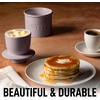 image:imageZulay Kitchen Ceramic Butter Dish with Lid For Countertop amp Stainless Steel Knife  Keeps Butter Soft amp Fresh  White Butter Dish with EasyGrip Knob Durable amp Everyday Butter Holder for Home  WhiteCrock  Violet Dusk