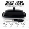 image:imageZulay Kitchen Ceramic Butter Dish with Lid For Countertop amp Stainless Steel Knife  Keeps Butter Soft amp Fresh  White Butter Dish with EasyGrip Knob Durable amp Everyday Butter Holder for Home  WhiteDish  Black