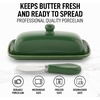 image:imageZulay Kitchen Ceramic Butter Dish with Lid For Countertop amp Stainless Steel Knife  Keeps Butter Soft amp Fresh  White Butter Dish with EasyGrip Knob Durable amp Everyday Butter Holder for Home  WhiteDish  Jade