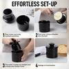 image:imageZulay Kitchen Ceramic Butter Dish with Lid For Countertop amp Stainless Steel Knife  Keeps Butter Soft amp Fresh  White Butter Dish with EasyGrip Knob Durable amp Everyday Butter Holder for Home  WhiteCrock  Black
