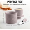image:imageZulay Kitchen Ceramic Butter Dish with Lid For Countertop amp Stainless Steel Knife  Keeps Butter Soft amp Fresh  White Butter Dish with EasyGrip Knob Durable amp Everyday Butter Holder for Home  WhiteCrock  Violet Dusk