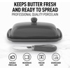 image:imageZulay Kitchen Ceramic Butter Dish with Lid For Countertop amp Stainless Steel Knife  Keeps Butter Soft amp Fresh  White Butter Dish with EasyGrip Knob Durable amp Everyday Butter Holder for Home  WhiteDish  Gray