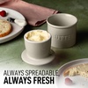 image:imageZulay Kitchen Ceramic Butter Dish with Lid For Countertop amp Stainless Steel Knife  Keeps Butter Soft amp Fresh  White Butter Dish with EasyGrip Knob Durable amp Everyday Butter Holder for Home  WhiteCrock  Stone Gray