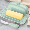 image:imageZulay Kitchen Ceramic Butter Dish with Lid For Countertop amp Stainless Steel Knife  Keeps Butter Soft amp Fresh  White Butter Dish with EasyGrip Knob Durable amp Everyday Butter Holder for Home  WhiteDish  Mint
